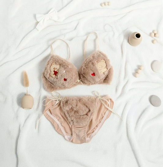 Fluffy Love Teddies Lingerie Set