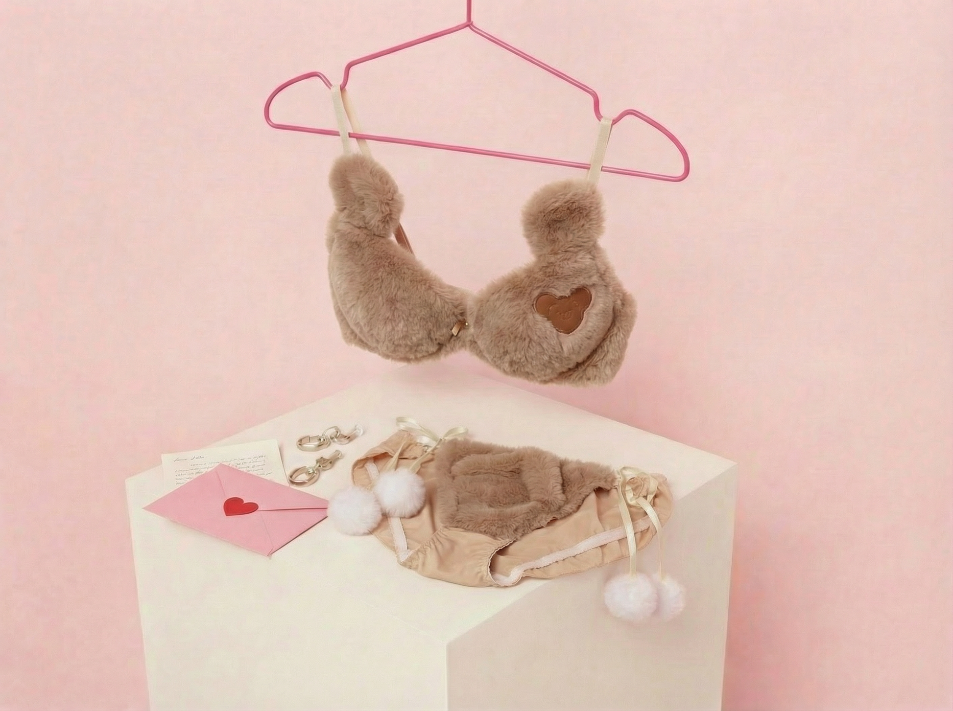 Fluffy Teddy Patch Lingerie Set - FluffyZoo